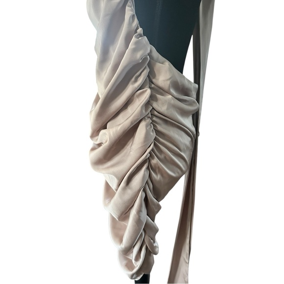 FASHION NOVA Taupe Draped Women's Dress - Picture 7 of 12